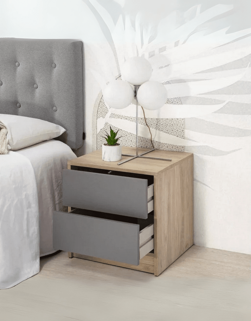 كومود ام دى اف بيج و رمادي - 50×50×40 سم كود Commode14019 _ كومود