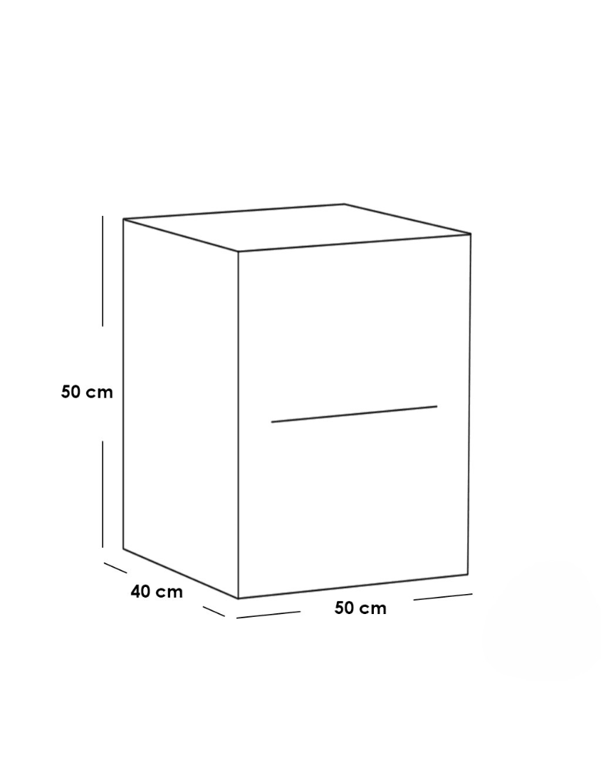كومود ام دى اف بيج و رمادي - 50×50×40 سم كود Commode14019 _ كومود
