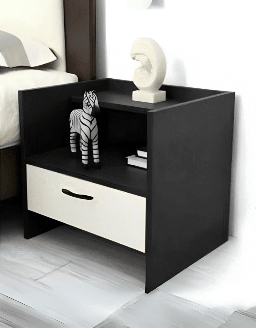 كومود ام دي اف أسود و ابيض- 40×40×45 سم كود Commode14020 _ كومود