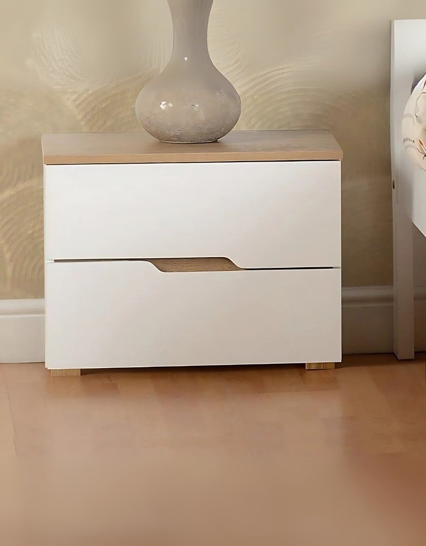 كومود ام دي اف بيج و أبيض - 40 × 40 × 35 سم كود Commode14015 _ كومود
