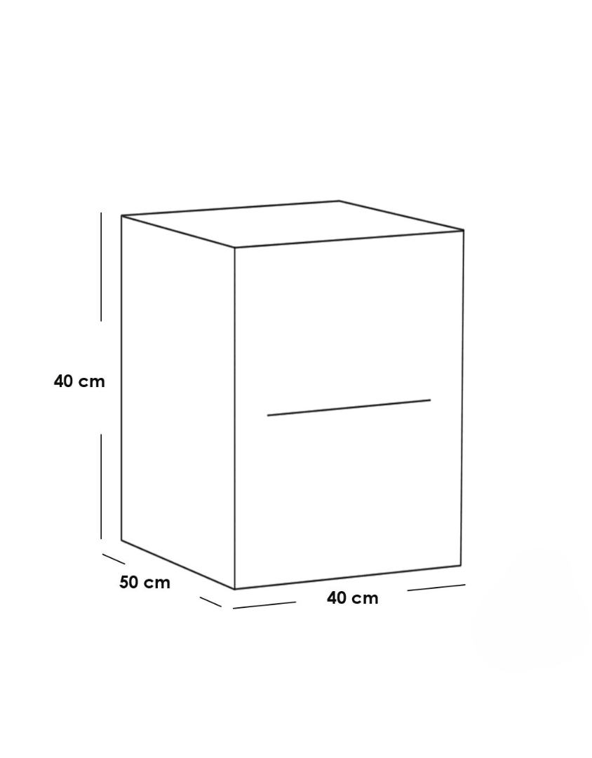 كومود ام دي اف بيج و أبيض - 40×50×40 سم كود Commode14010 _ كومود