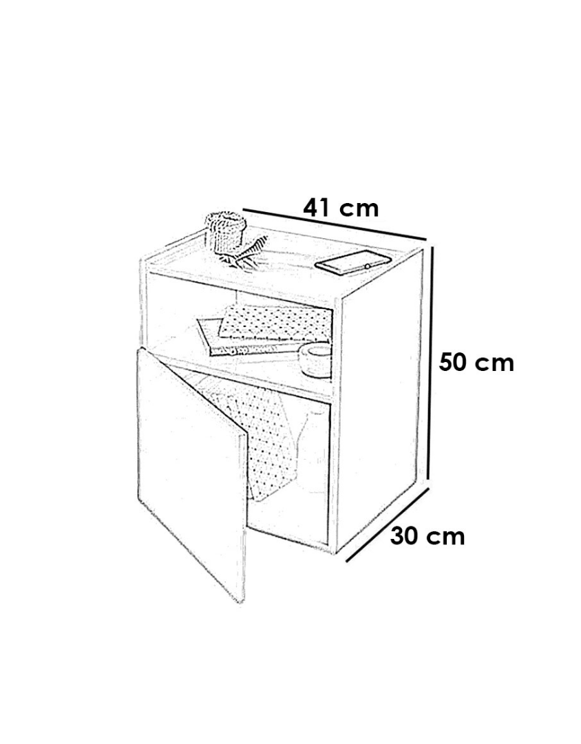 كومود ام دي اف و ميلامين ابيض - 41×30×50 سم كود Commode14023 _ كومود