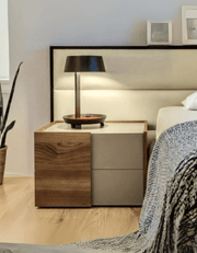 كومود خشب ام دي اف أبيض وبني - 50×40×40 سم كود Commode14000