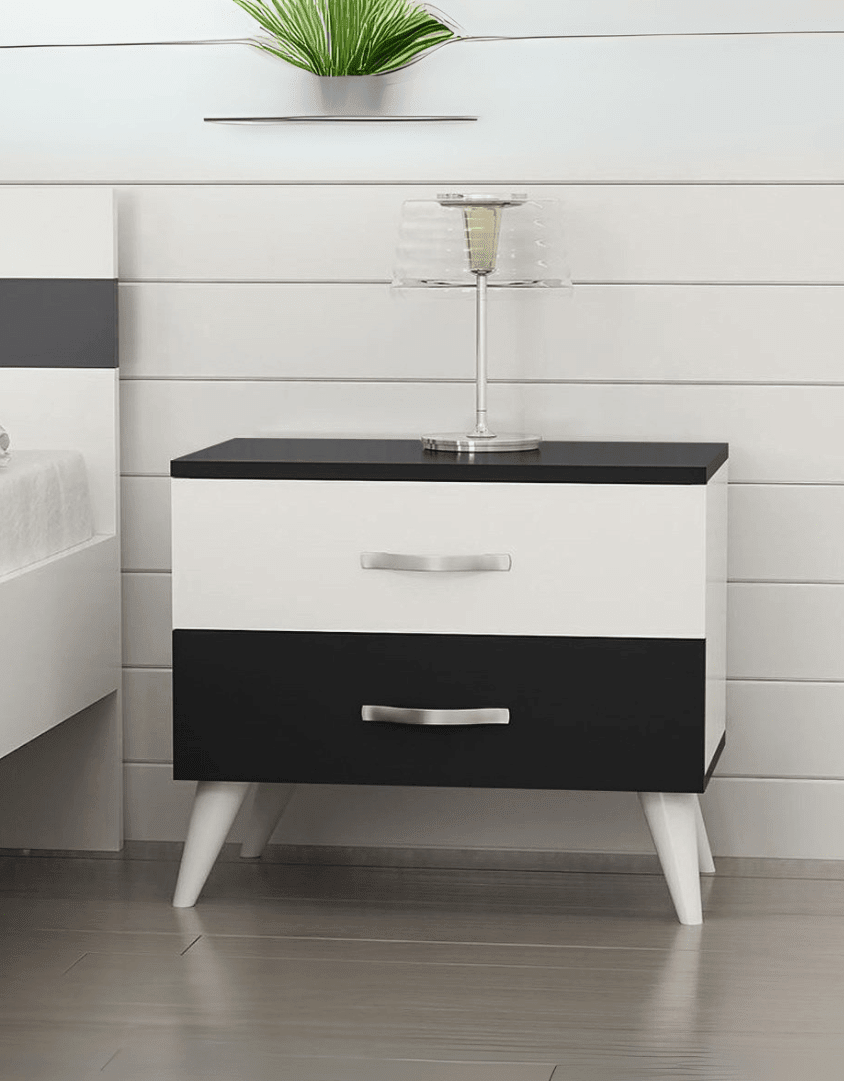 كومود خشب مُصنع إتحاد أوروبي أبيض و اسود - 51×50×37 سم كود Commode14014 _ كومود