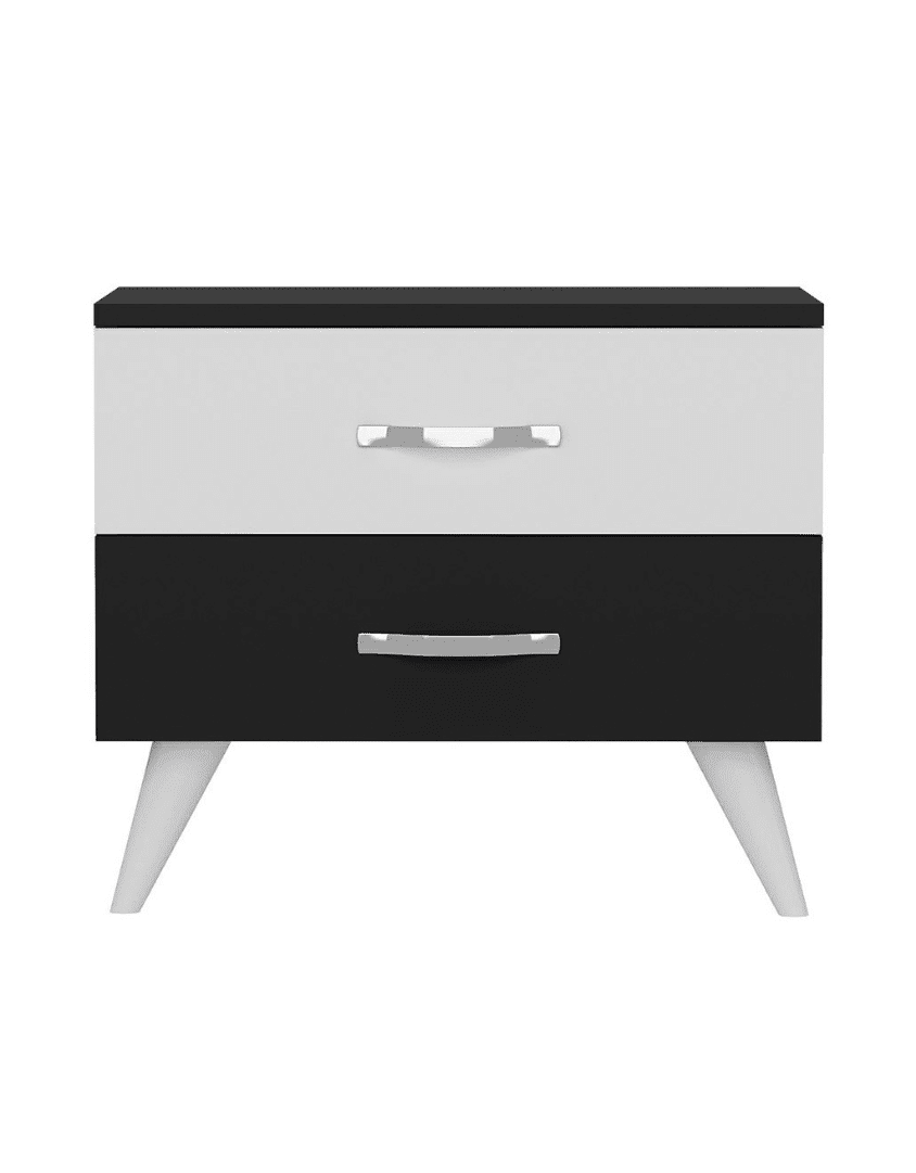 كومود خشب مُصنع إتحاد أوروبي أبيض و اسود - 51×50×37 سم كود Commode14014 _ كومود