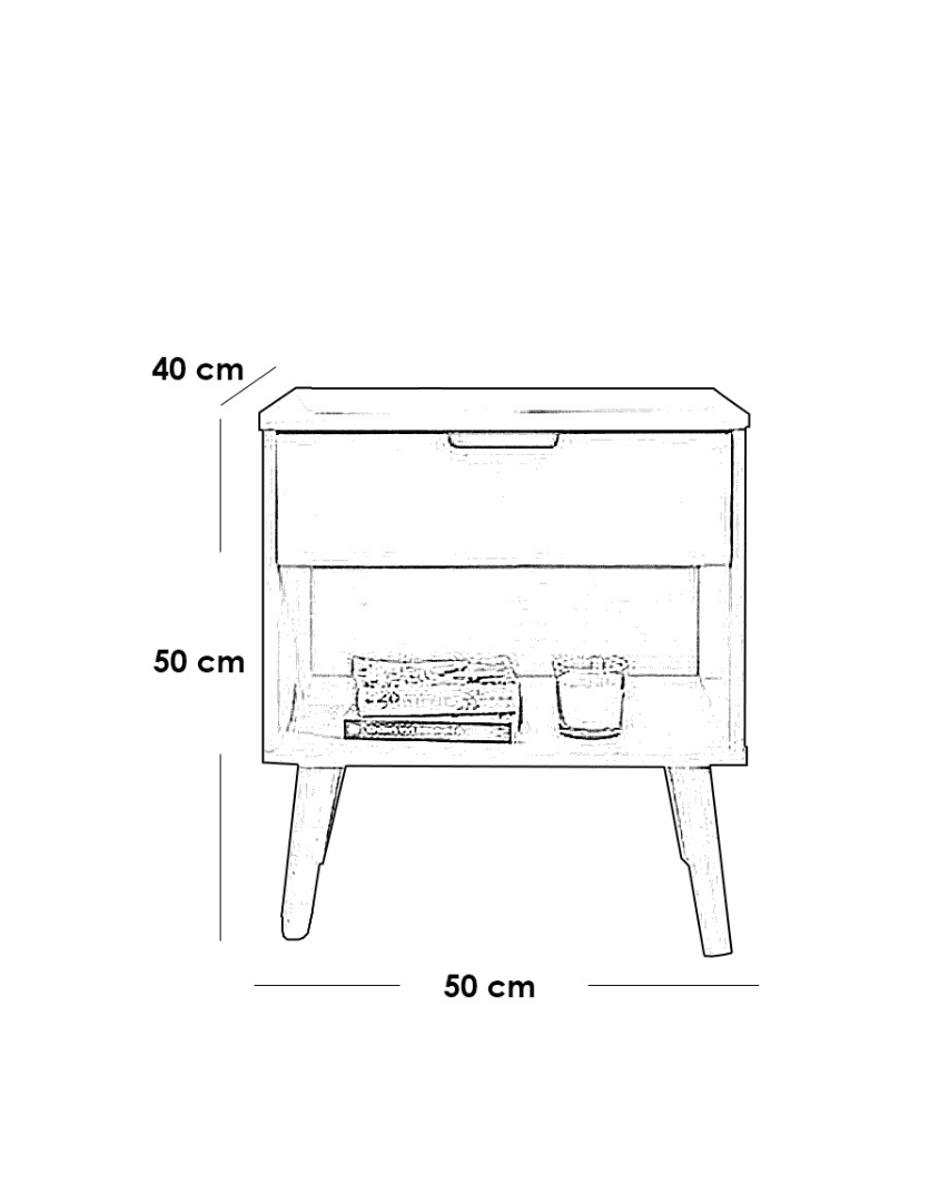 كومود خشب ميلامين ام دي اف أسباني - 50×40×50 سم كود Commode14005 _ كومود