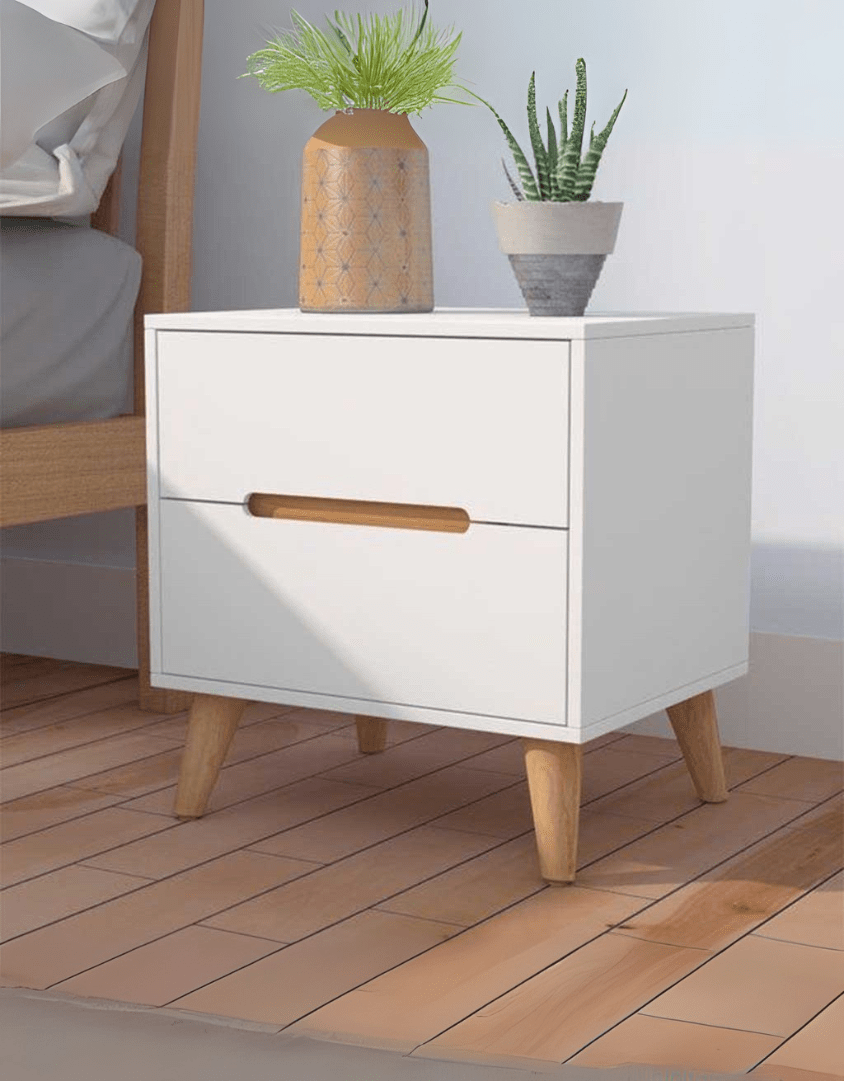 كومود ميلامين أبيض - 40×40×40×34 سم كود Commode14007 _ كومود
