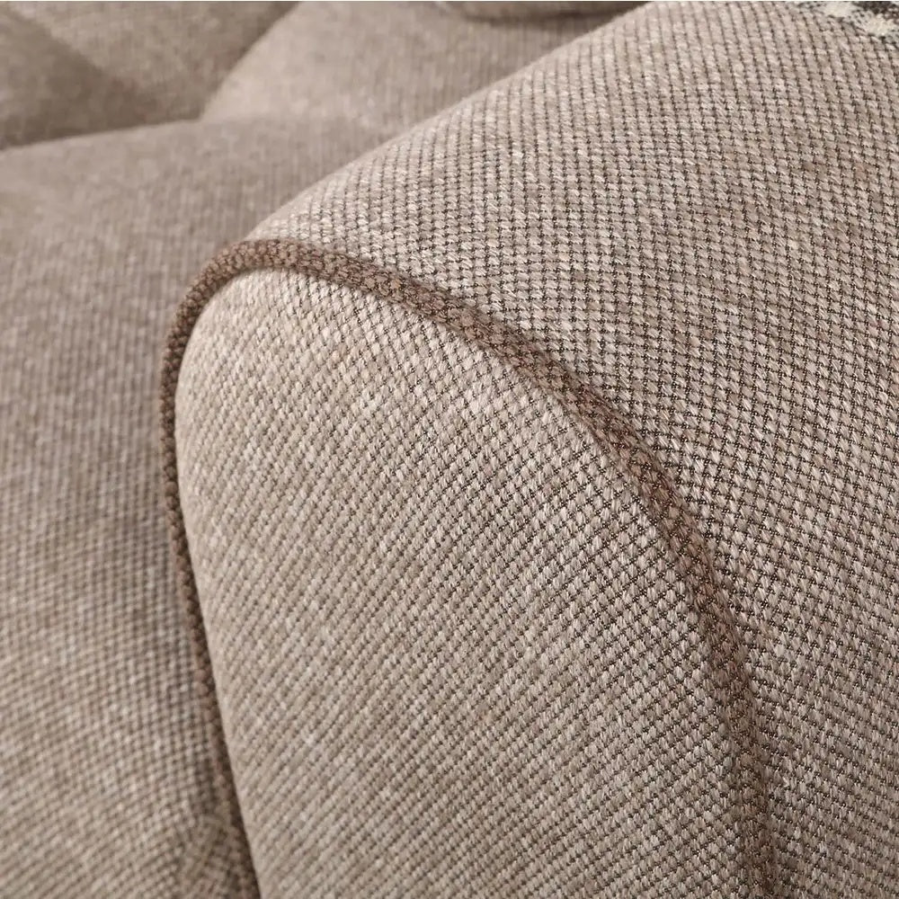 L corner sofa, pull-out sofa bed from Dora – natural wood furniture, beige linen | SKU: sofa10004 _ sofa bed