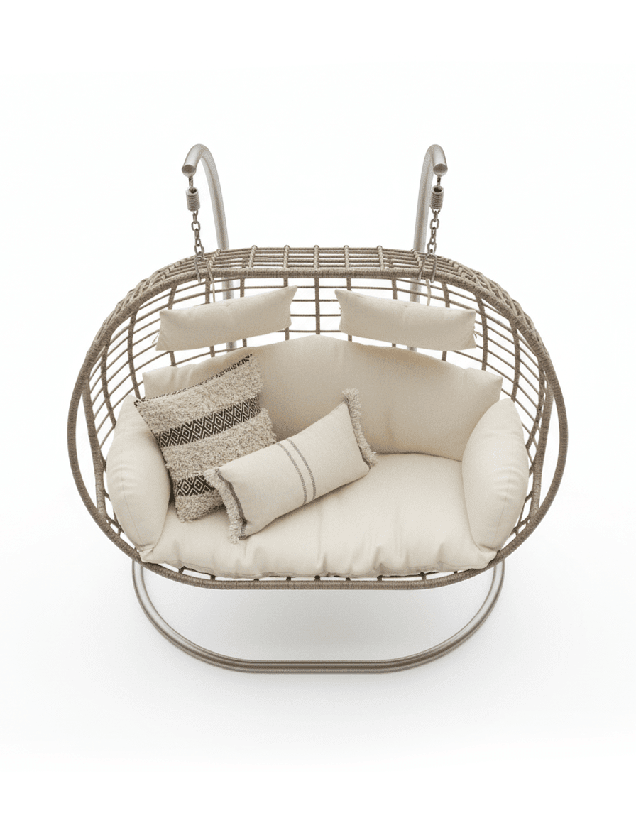 Modern outdoor furniture swing for gardens and balconies – weather-resistant rattan, code outdoor4004 _ outdoor furniture