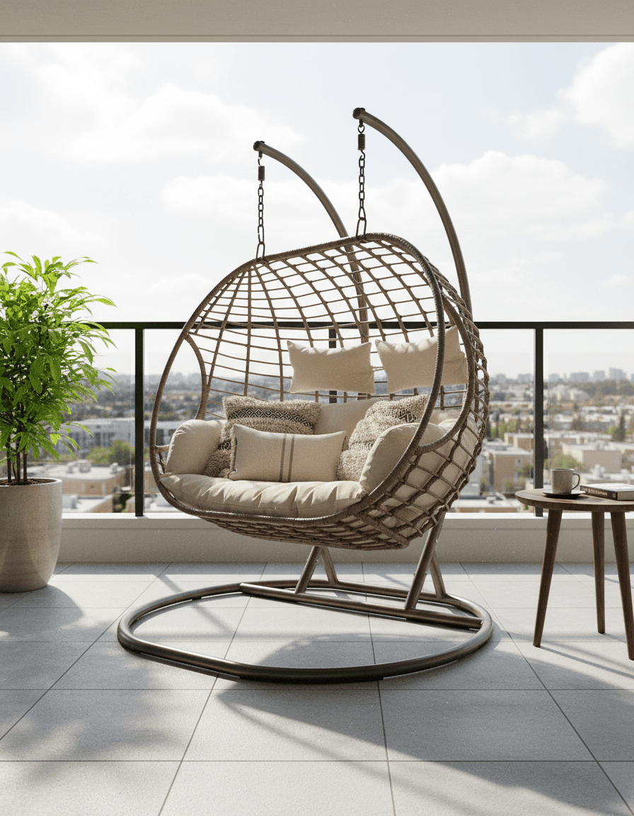 مرجيحة أثاث خارجي مودرن للحدائق والبلكونات – راتان مقاوم للعوامل الجوية كود outdoor4004 _ أثاث خارجي