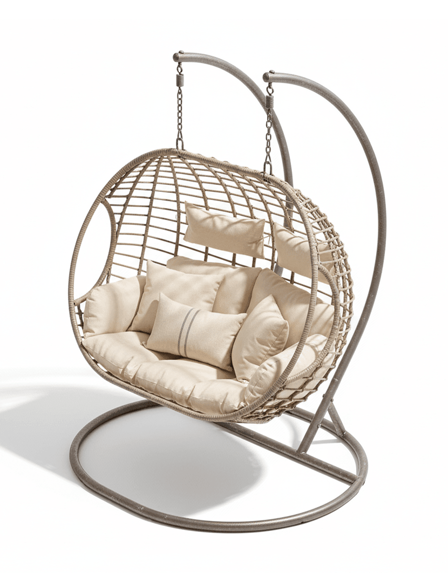 Modern outdoor furniture swing for gardens and balconies – weather-resistant rattan, code outdoor4004 _ outdoor furniture