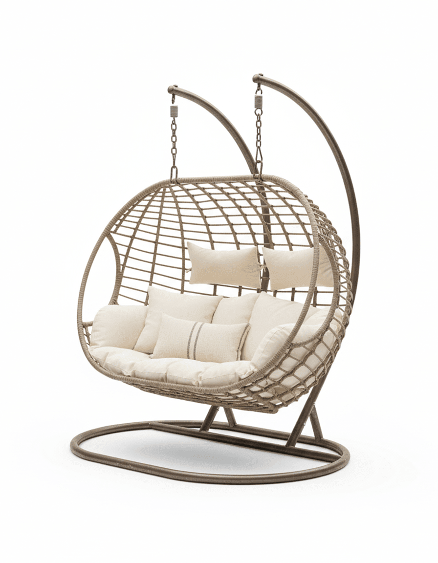 Modern outdoor furniture swing for gardens and balconies – weather-resistant rattan, code outdoor4004 _ outdoor furniture