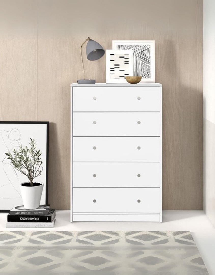 وحدة أدراج 5 أدراج 110×80× 40 سم - أبيض كود Drawer-unit16007 _ اثاث