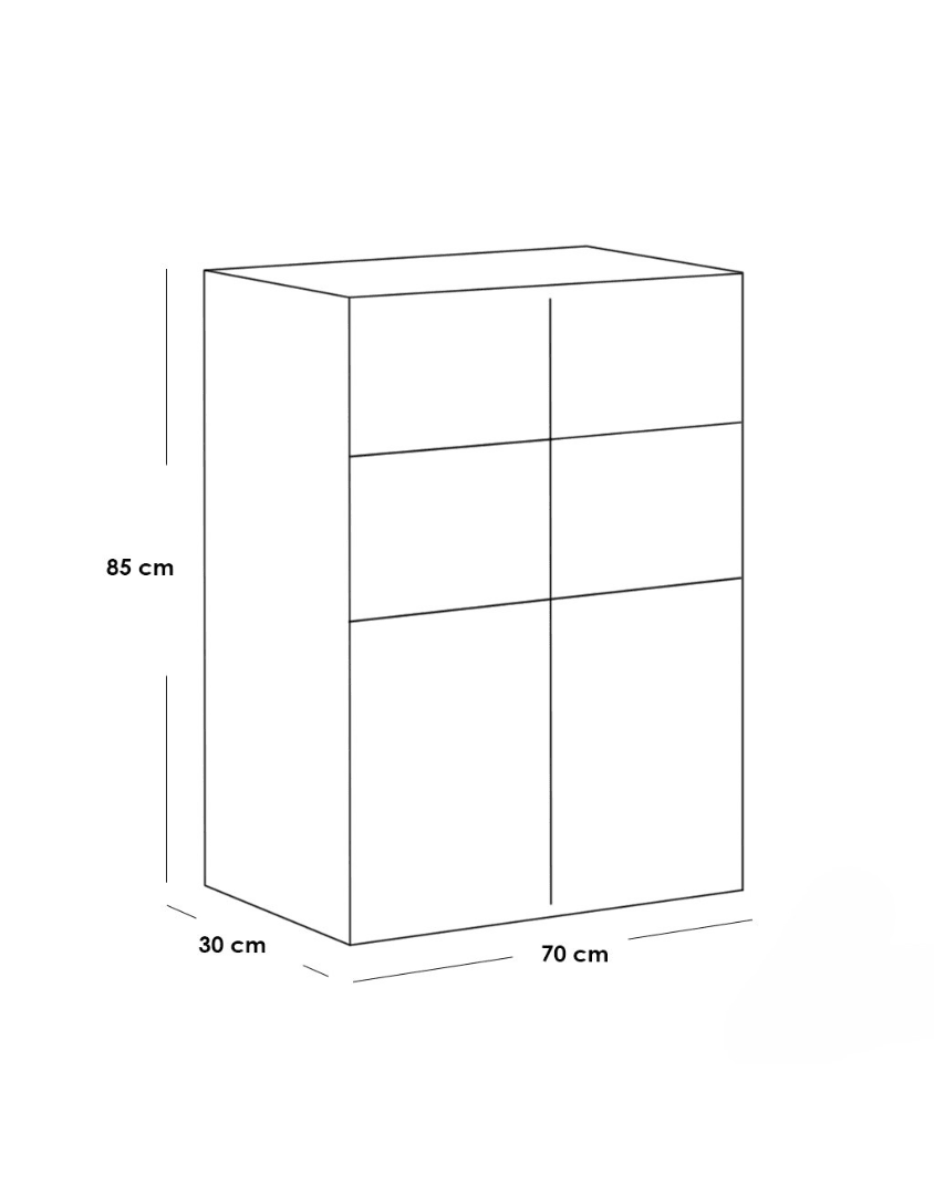 وحدة ادراج 85×70×30 سم - بني و أسود كود Drawer-unit16016 _ وحدات ادراج