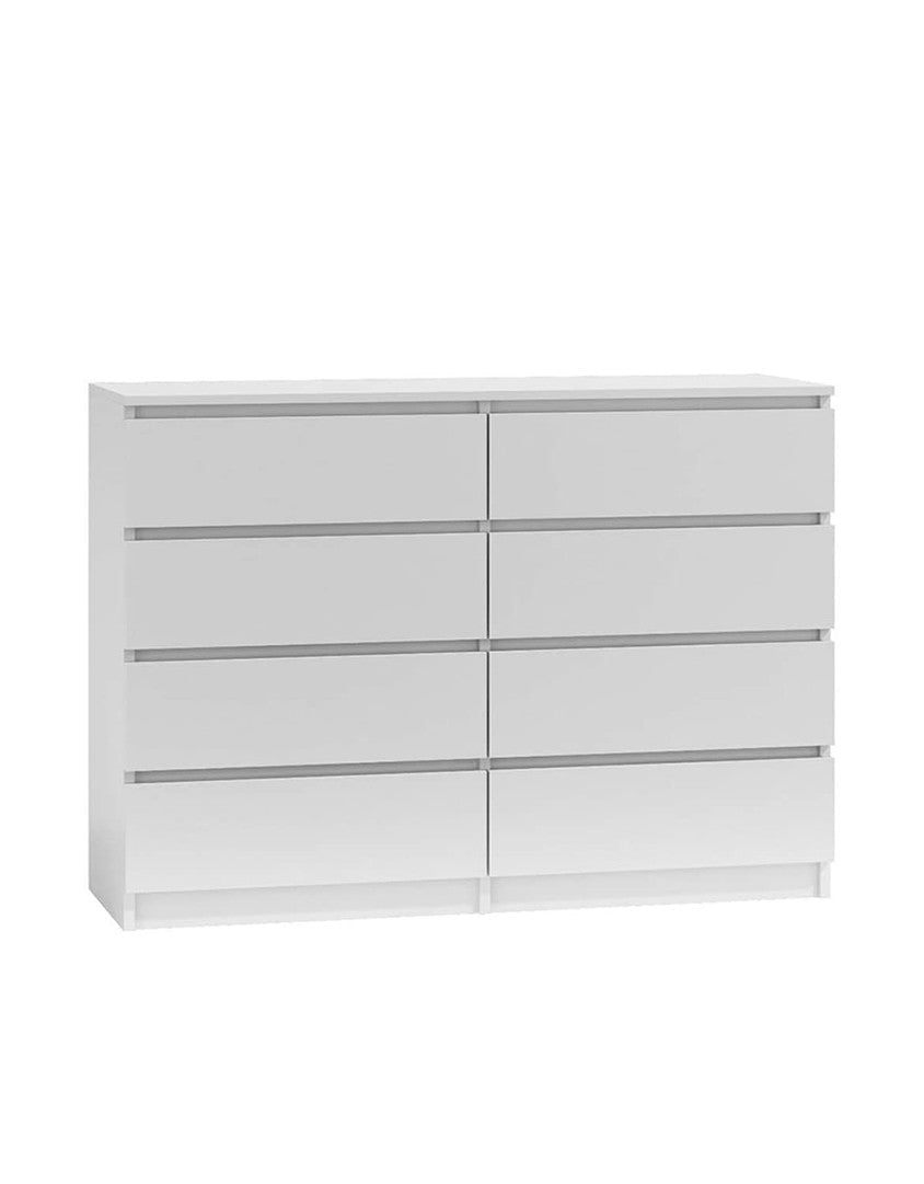 MDF drawer unit, 8 drawers, white - 120x40x90 cm, code Drawer-unit16002, furniture