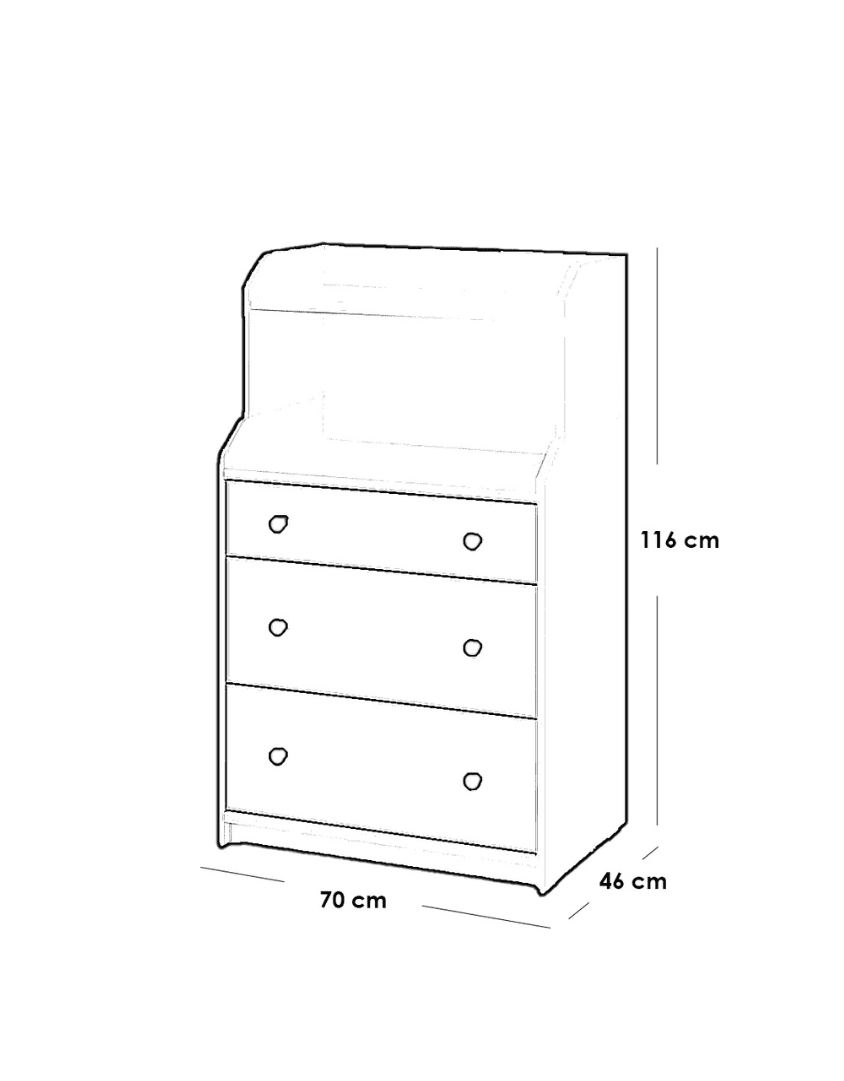 وحدة ادراج ام دي اف 3 ادراج 46x116x70 سم كود Drawer-unit16013 _ وحدات ادراج