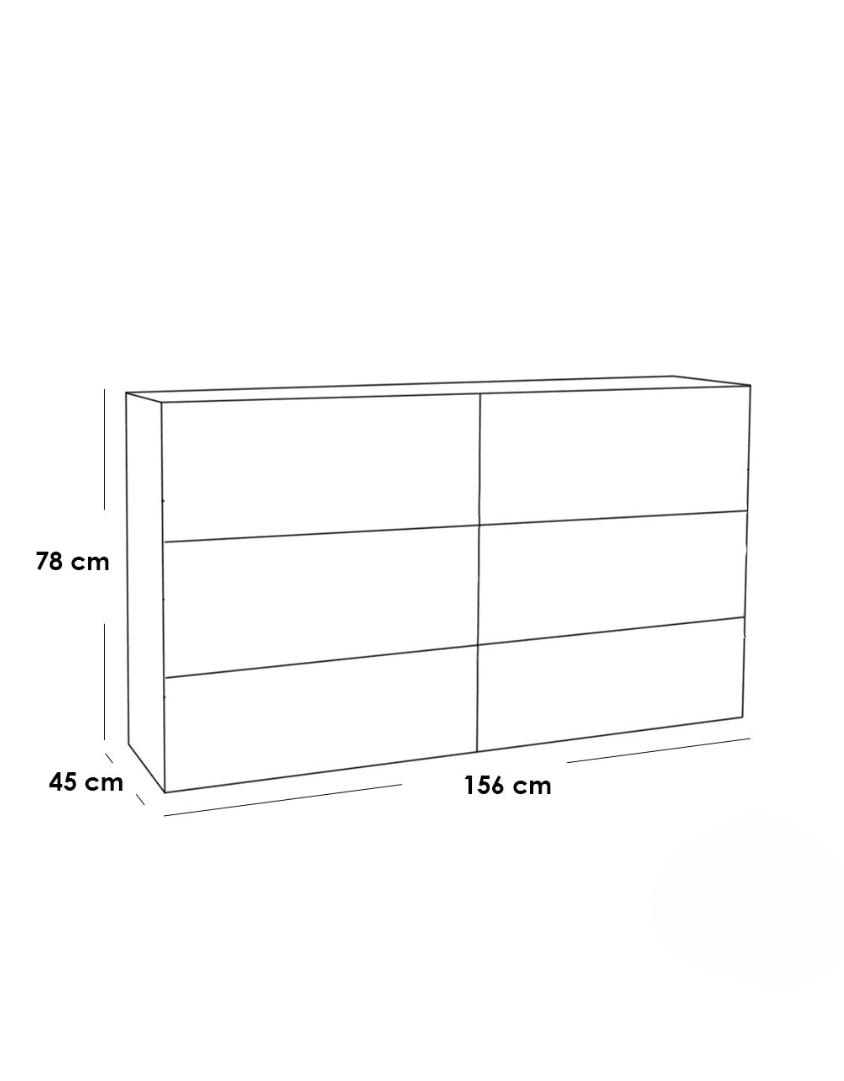 وحدة أدراج خشب كونتر 6 ادراج بني - 78×156×45 سم كود Drawer-unit16018 _ وحدات ادراج