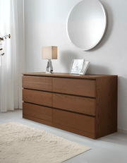 وحدة أدراج خشب كونتر 6 ادراج بني - 78×156×45 سم كود Drawer-unit16018 _ وحدات ادراج