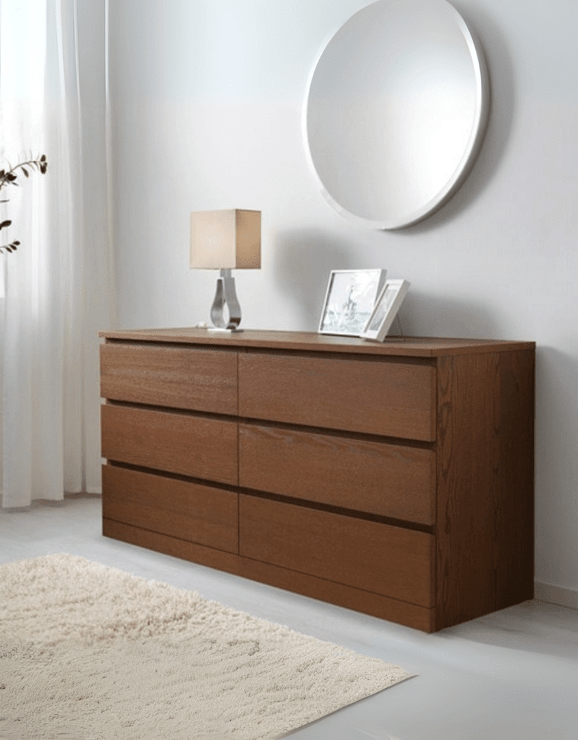 وحدة أدراج خشب كونتر 6 ادراج بني - 78×156×45 سم كود Drawer-unit16018 _ وحدات ادراج