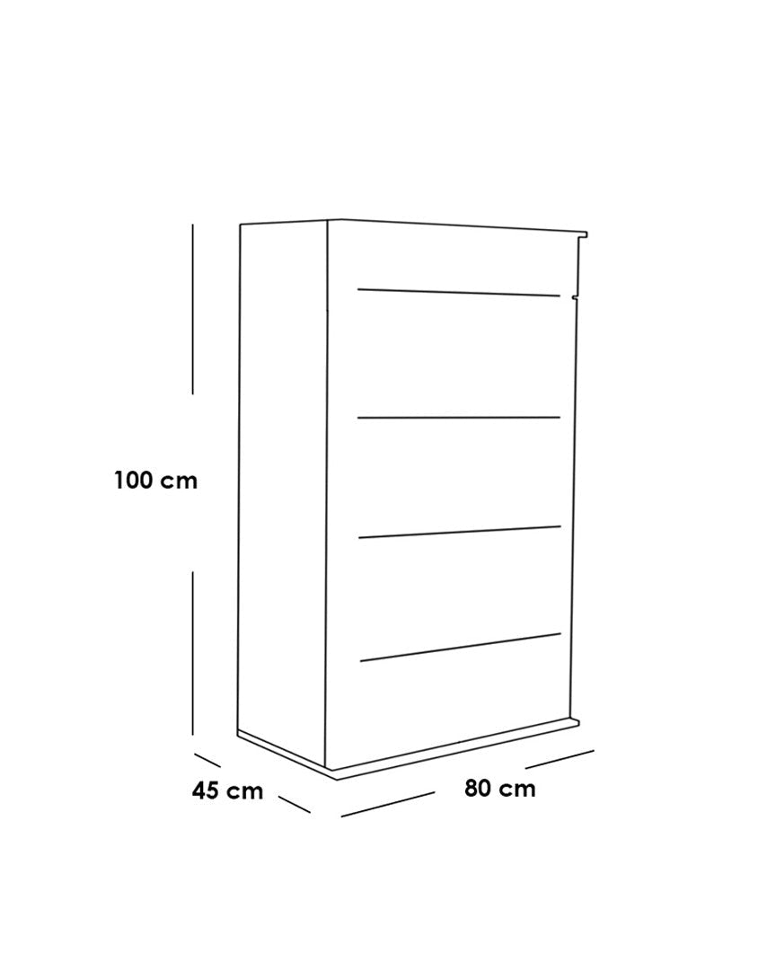 White wood counter drawer unit with 4 drawers - 100×80×45 cm code Drawer-unit16005 _ furniture