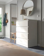 White wood counter drawer unit with 4 drawers - 100×80×45 cm code Drawer-unit16005 _ furniture