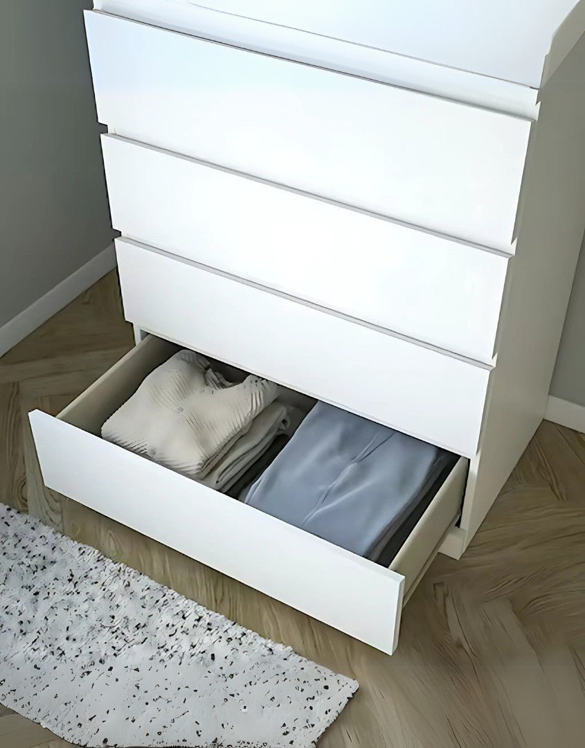 White wood counter drawer unit with 4 drawers - 100×80×45 cm code Drawer-unit16005 _ furniture