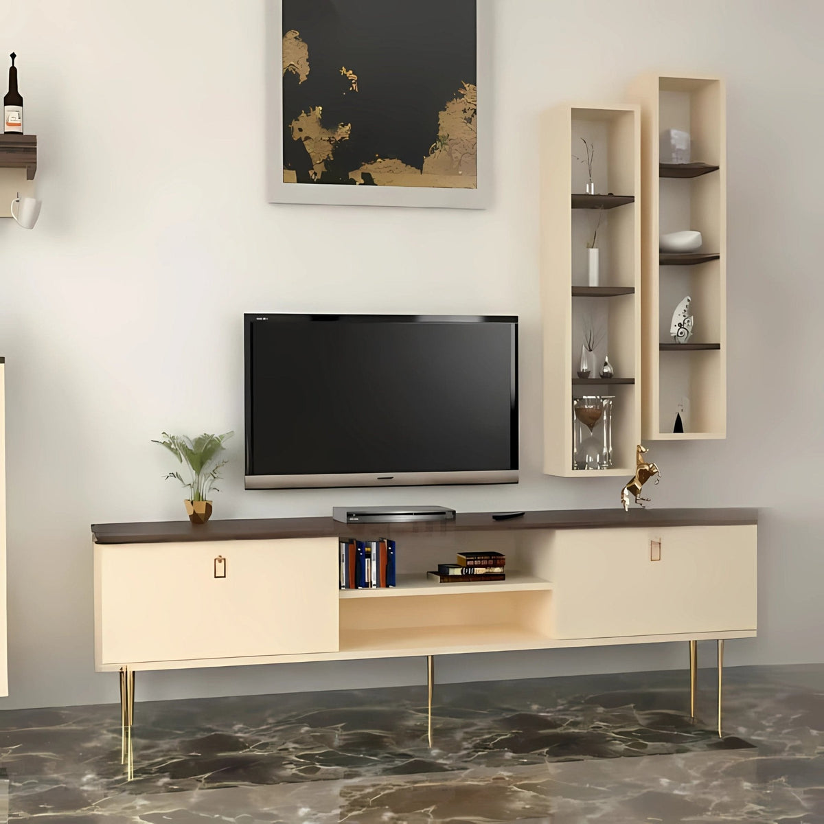 cream TV unit _