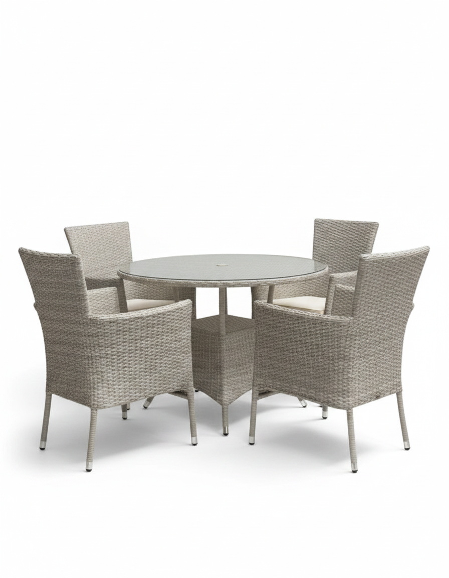 اثاث خارجى طقم راتان خارجي 4 كراسي وترابيزة كود outdoor4001