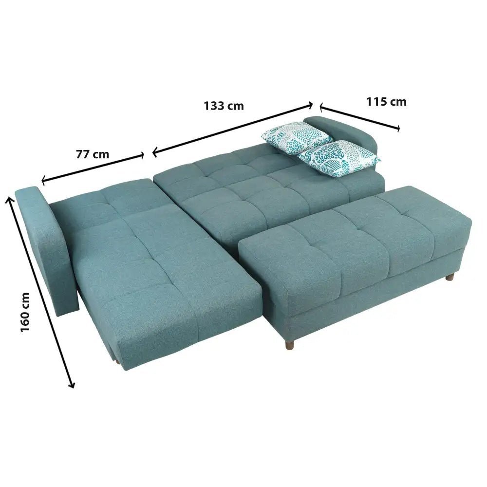 ركنة الدورا راهواى تركواز كود sofa10059 _ sofa bed