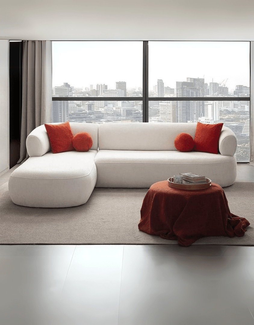 ركنة أوف وايت مودرن – أثاث خشب زان وقماش نجيب سليم | كنبة ركنة 1 قطعة | SKU: sofa10006 _ ركنة مودرن