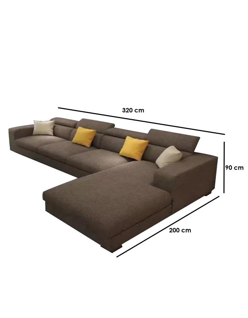 Modern brown sofa – Beech wood and linen furniture from Najib Salim | 33D sponge upholstery | SKU: sofa10046 _ modern sofa