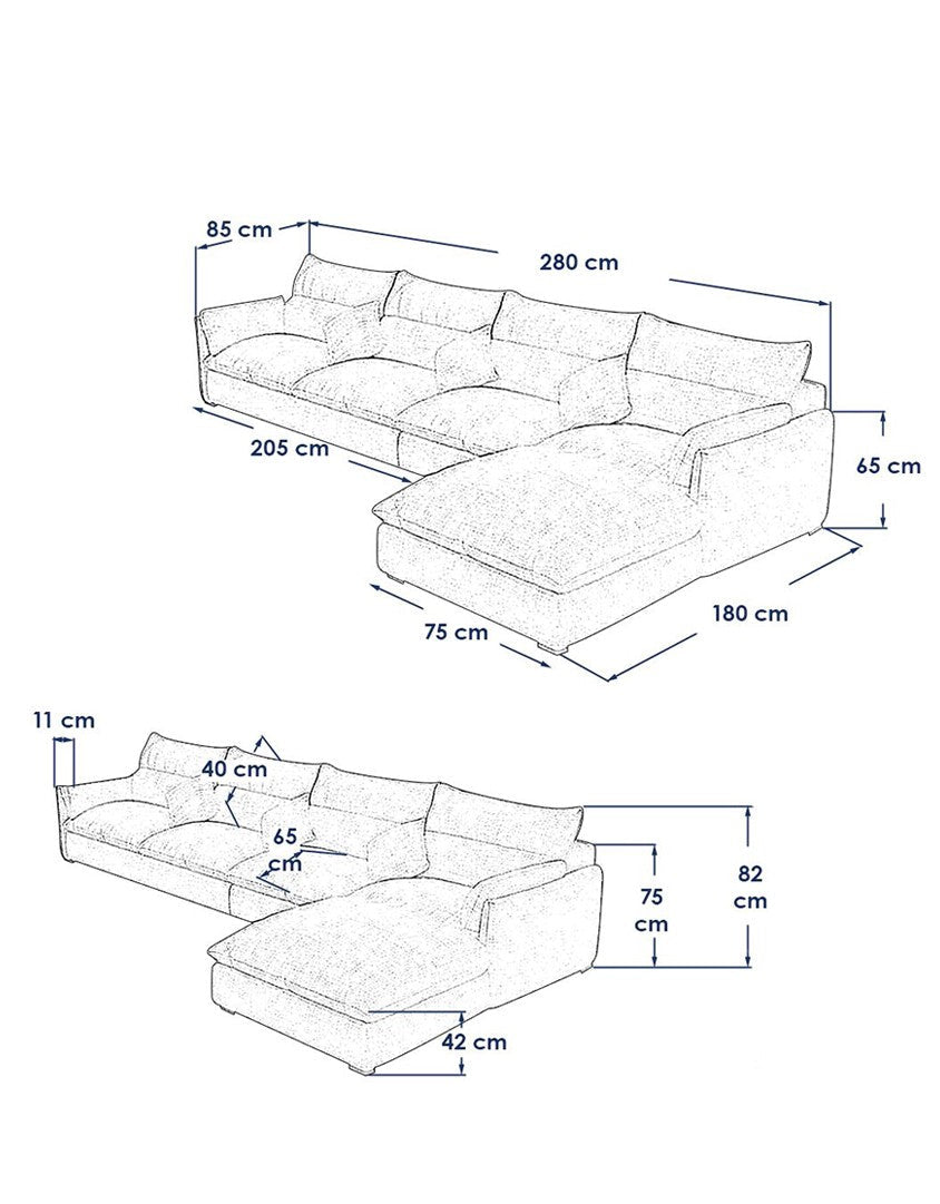 Modern beige corner sofa – Najib Sleem oak and linen furniture | 3-seater corner sofa | SKU: sofa10040 _ Modern corner sofa
