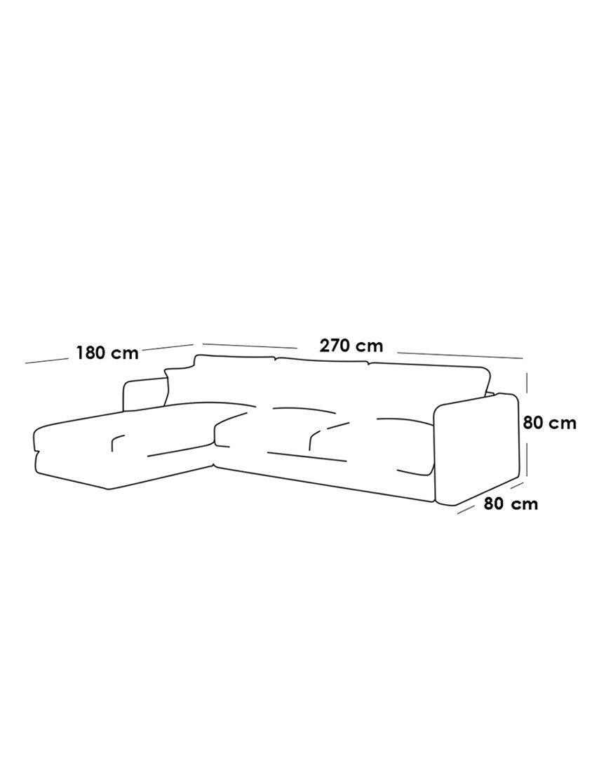 Light gray modern corner sofa – Najib Selim walnut wood and linen furniture | comfortable corner sofa | SKU: sofa10042 _ modern corner sofa