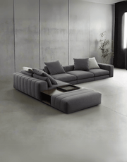 Modern gray corner sofa – Najib Salim beech wood and linen furniture | 4-piece corner sofa | SKU: sofa10037 _ modern corner sofa