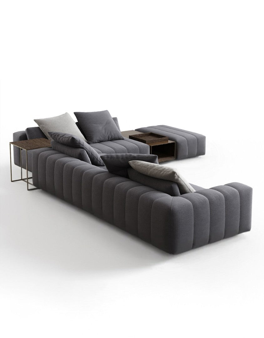Modern gray corner sofa – Najib Salim beech wood and linen furniture | 4-piece corner sofa | SKU: sofa10037 _ modern corner sofa
