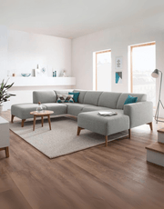 Modern gray corner sofa – Najib Selim beech wood and linen furniture | comfortable corner sofa | SKU: sofa10041 _ modern corner sofa