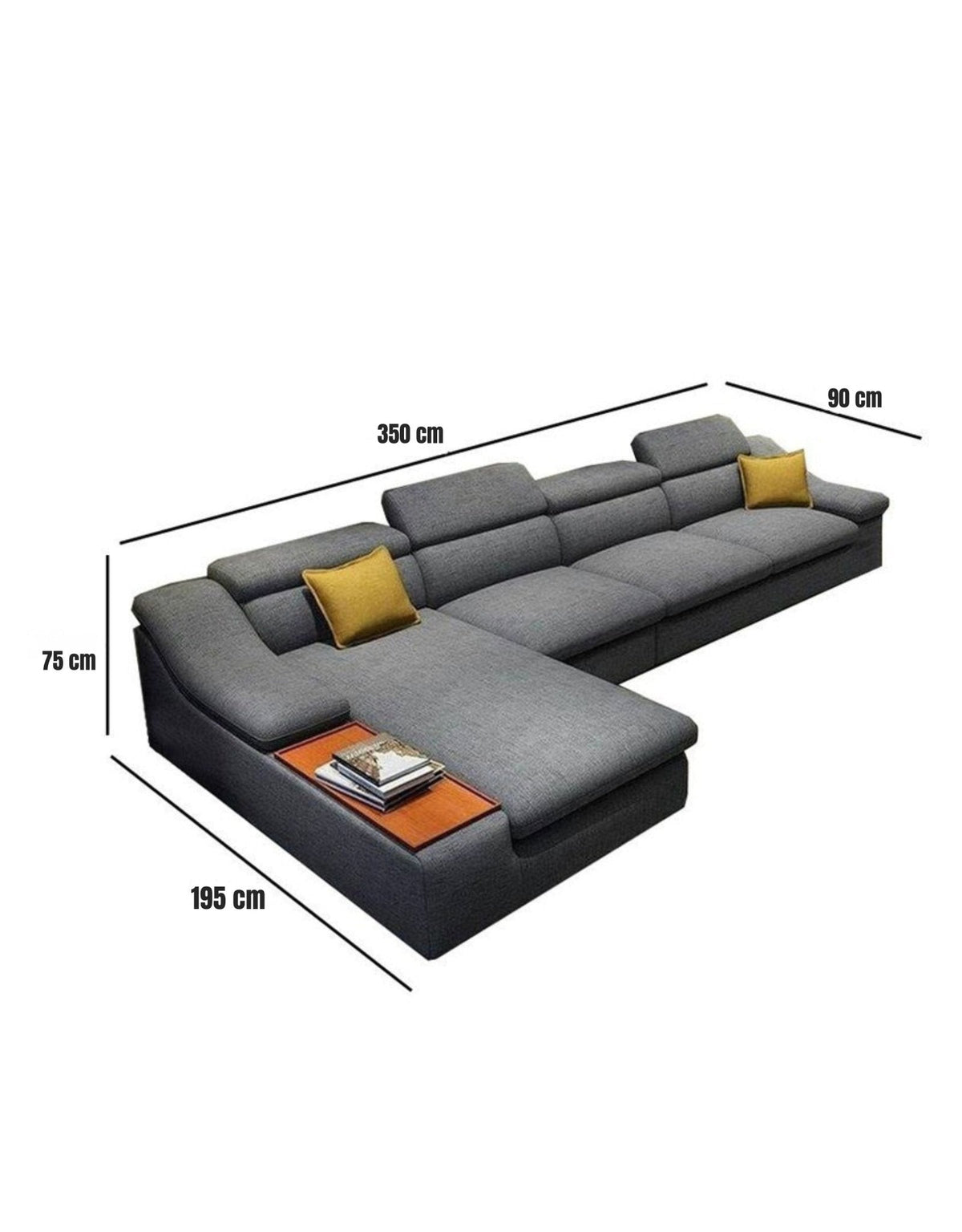 Large gray modern corner sofa – Beech wood and linen furniture | 2-piece corner sofa | SKU: sofa10039 _ modern corner sofa