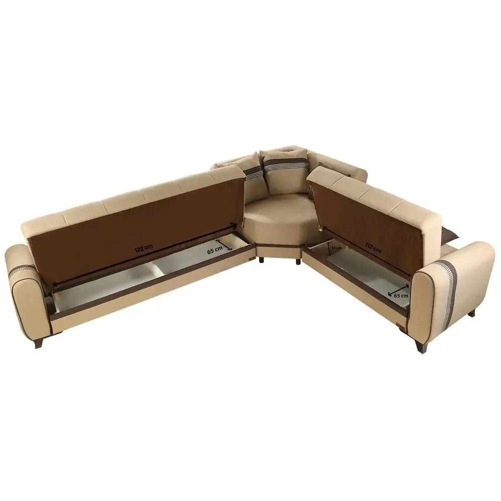 ركنه ميرانو بني فاتح كود sofa10055 _ sofa bed