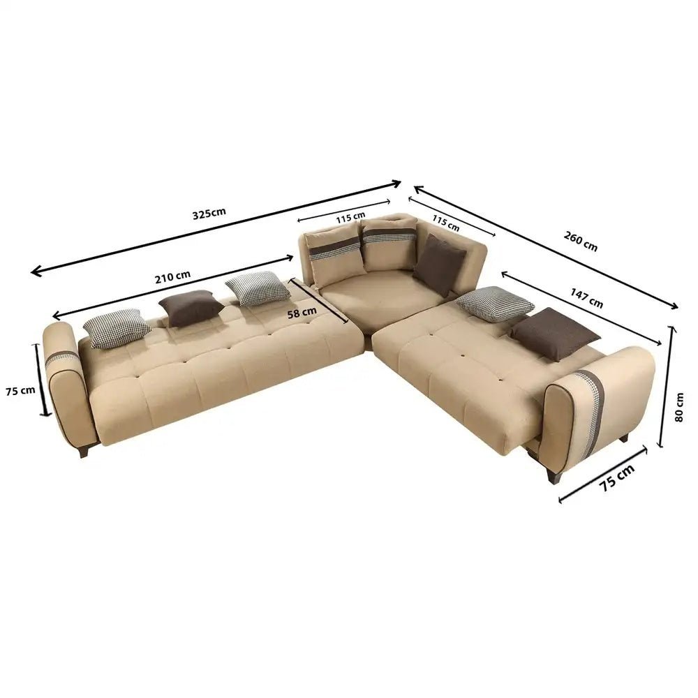ركنه ميرانو بني فاتح كود sofa10055 _ sofa bed