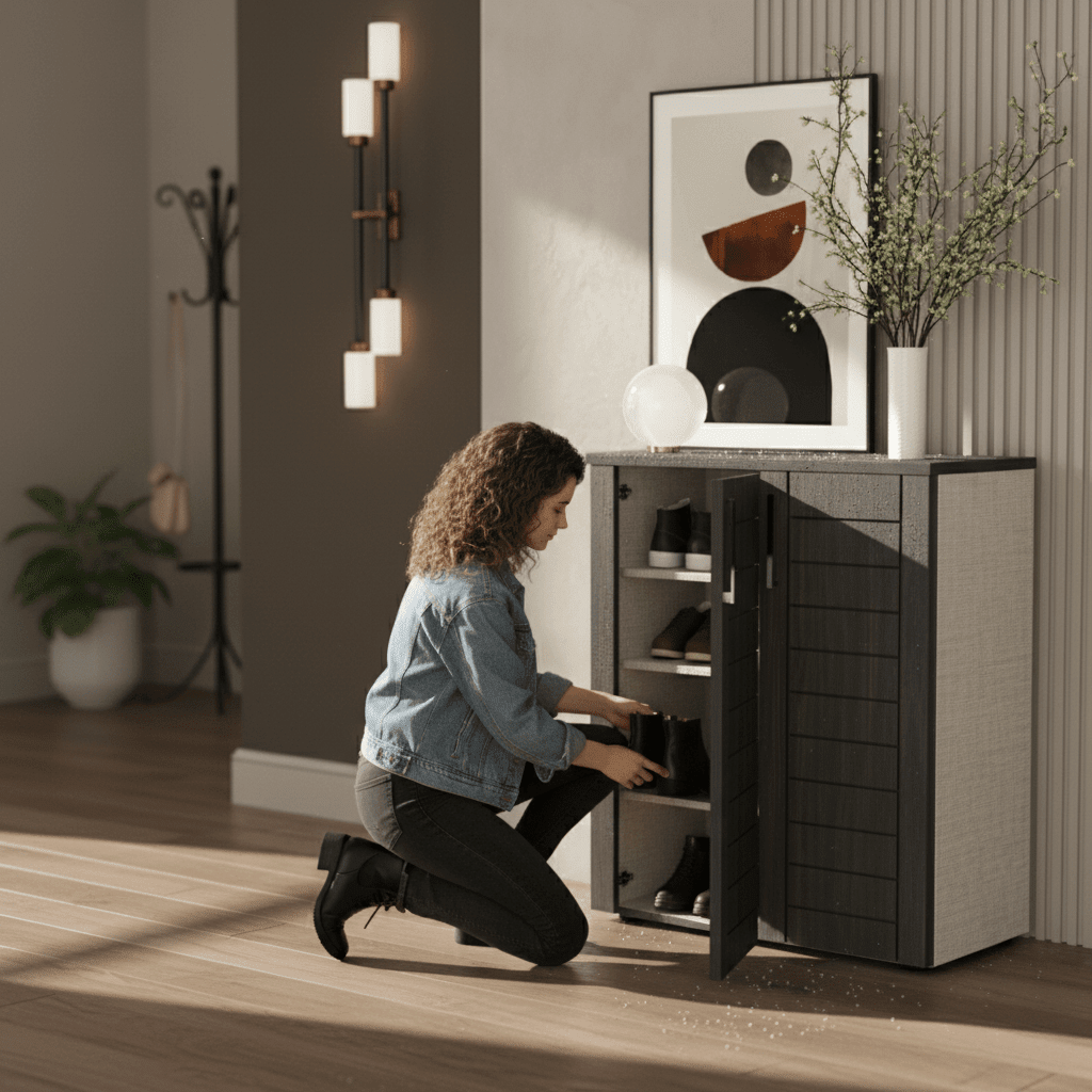 SH6 modern shoe cabinet, code shoescabinet9009