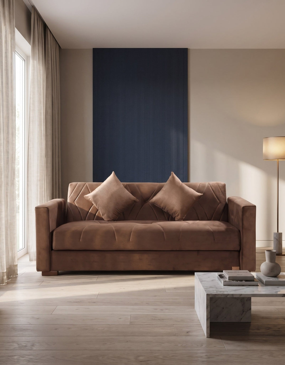 صوفا بد الدورا بنى 2020 كنبة سرير - اثاث _ sofa bed