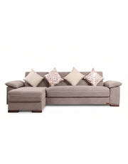 sofa10000 from Dura L corner modern natural wood furniture with a sofa bed and chaise lounge, light brown _ sofa bed