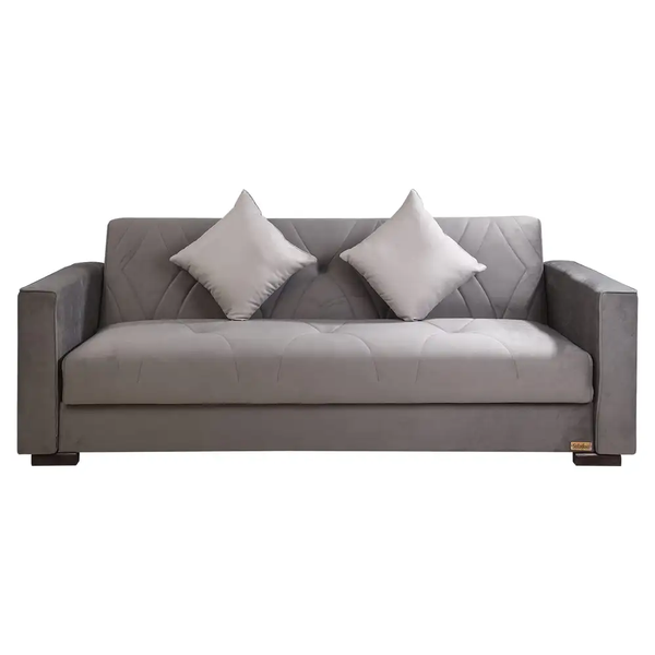 كنبة سرير الدورا رمادي 3×1 | كنبة سرير مودرن بسحارة تخزين