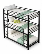 سرير 3 طوابق حديد 180×200×100 - اسود كود Bunkbed13007 _