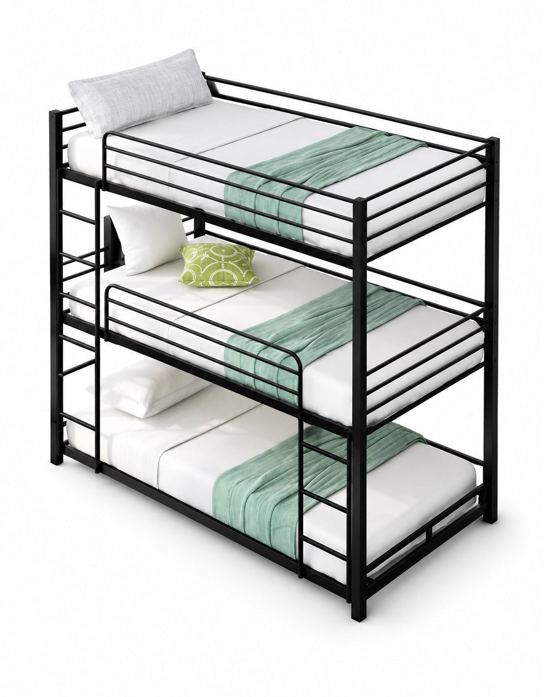 سرير 3 طوابق حديد أسود - 200×200×100 سم كود Bunkbed13002 _