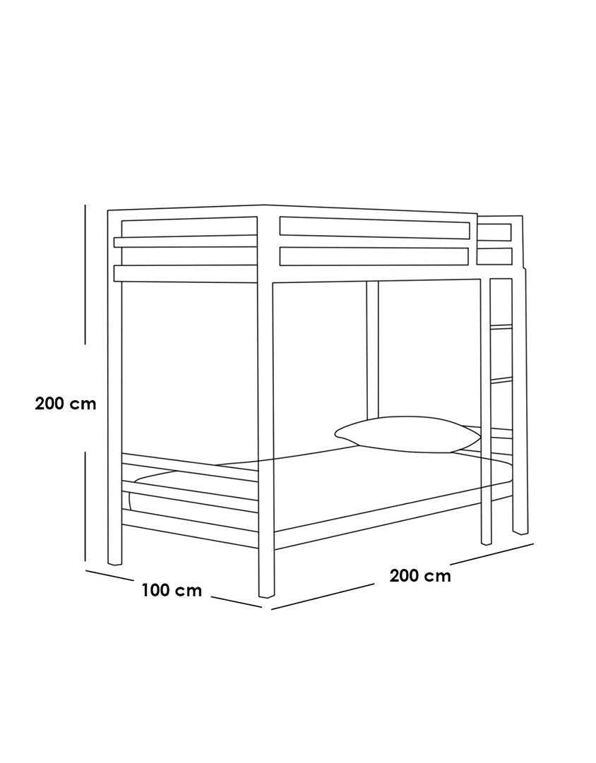 سرير 3 طوابق حديد أسود - 200×200×100 سم كود Bunkbed13003 _