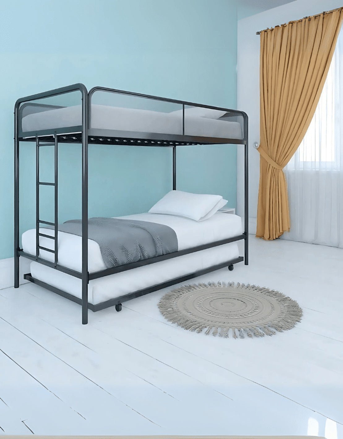 سرير 3 طوابق حديد أسود - 200×200×100 سم كود Bunkbed13003 _