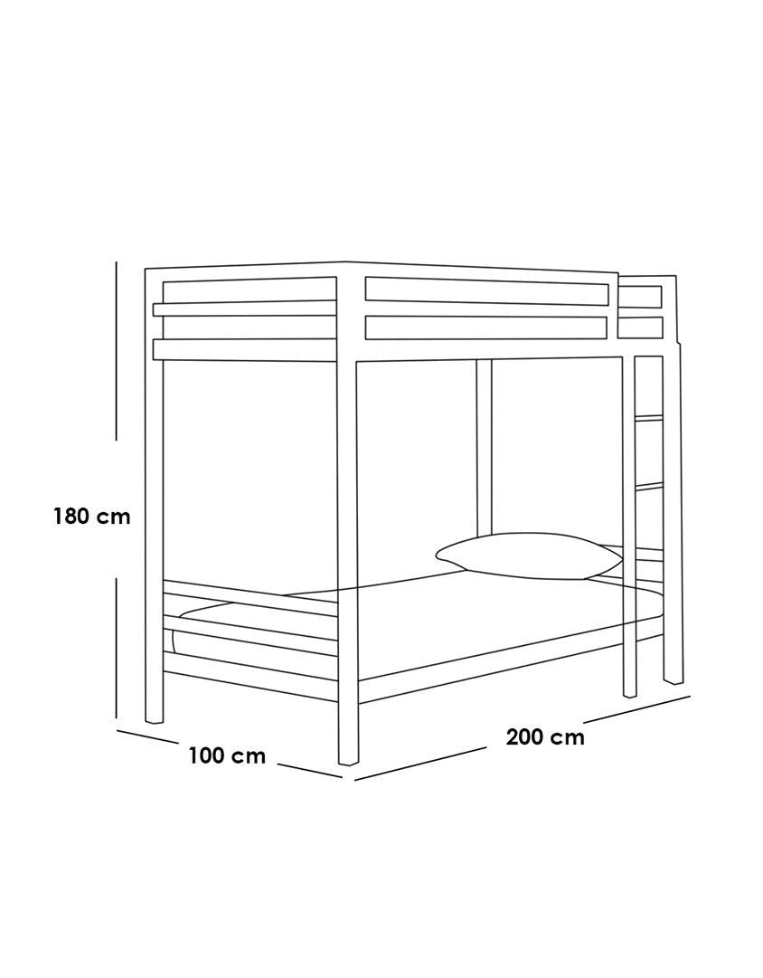 سرير 3 طوابق حديد رمادي - 180×200×100 سم كود Bunkbed13018 _