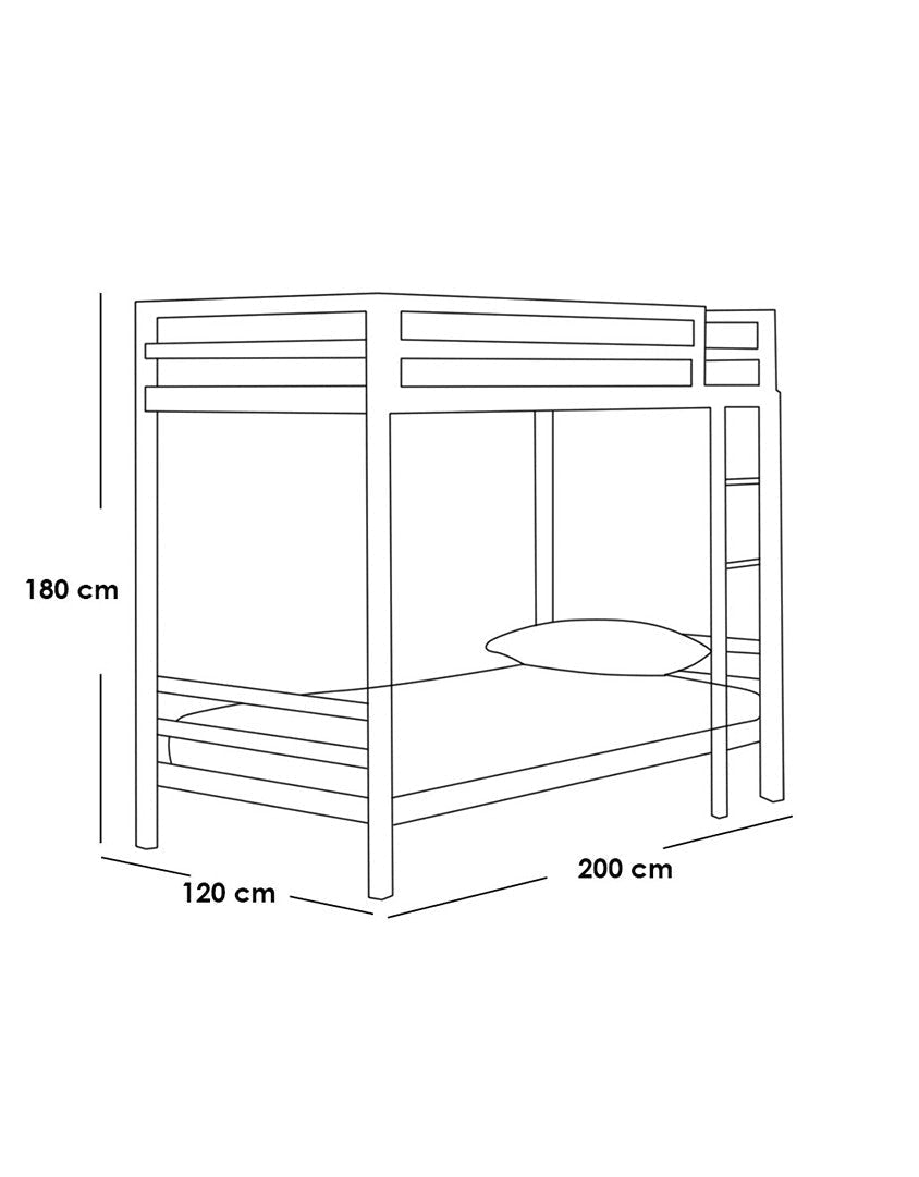 سرير بطابقين 180×100×200×195 سم - أسود كود Bunkbed13038 _