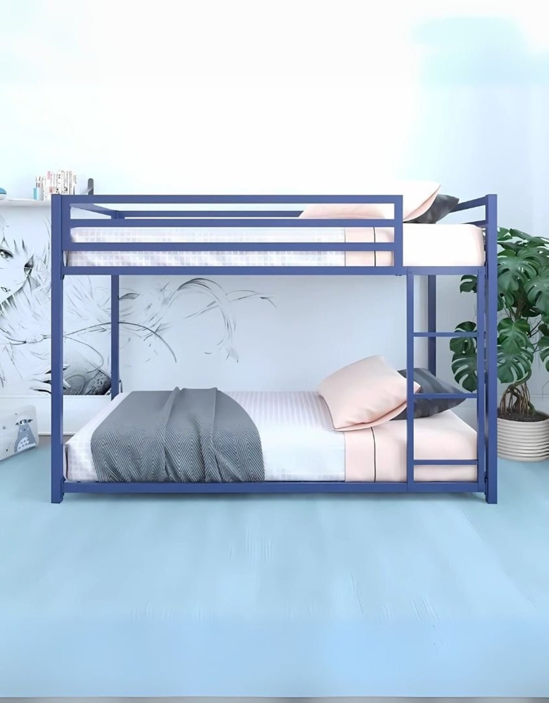 سرير بطابقين حديد 120×180×200 سم - ازرق كود Bunkbed13026 _